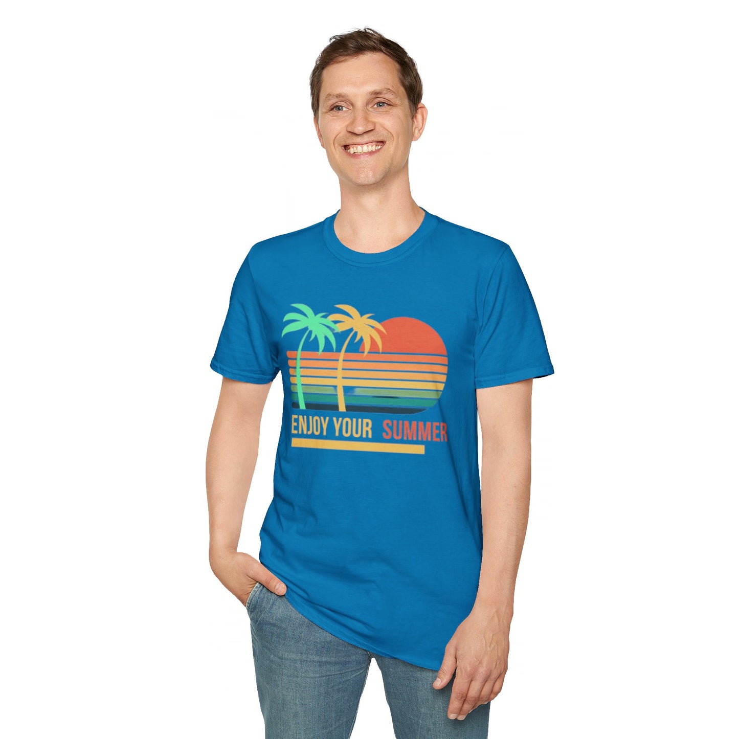 Sunset Vibes Palm T-Shirt, this tee is 100% cotton for solid colors