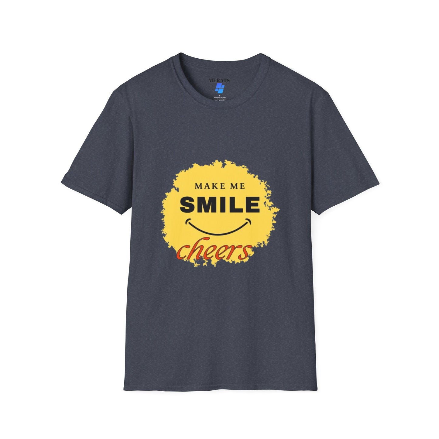 Merats Make me smile t-shirt 100% ring-spun cotton for solid colors made in USA