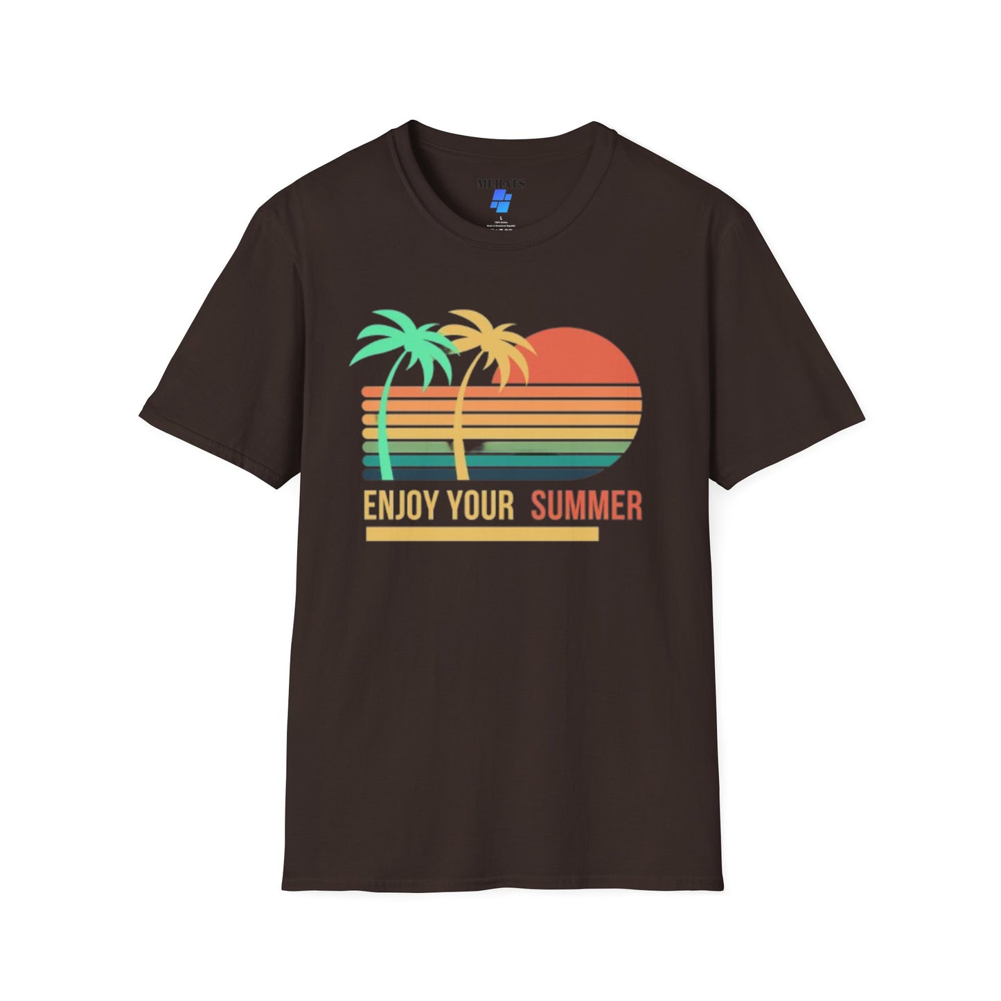 Sunset Vibes Palm T-Shirt, this tee is 100% cotton for solid colors