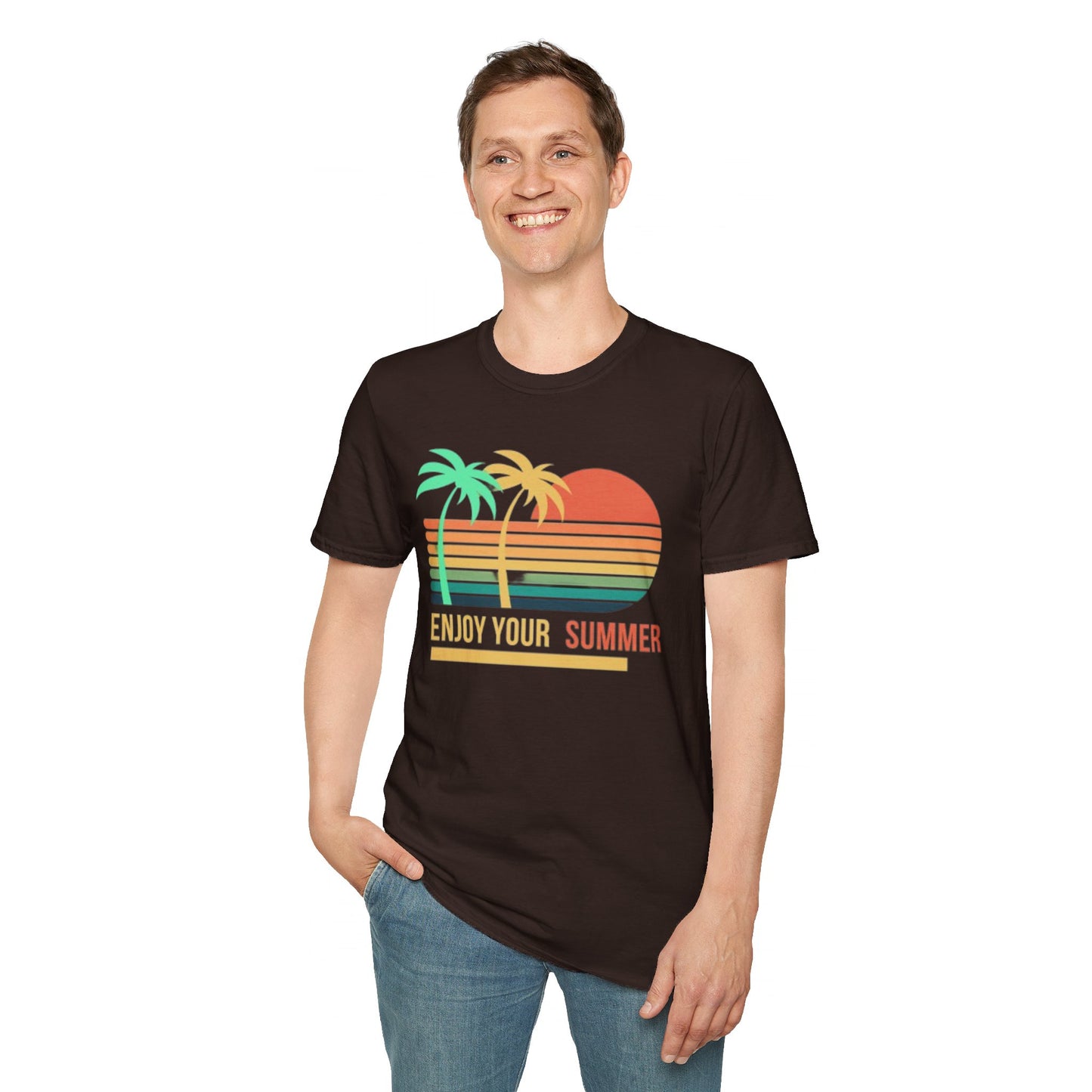 Sunset Vibes Palm T-Shirt, this tee is 100% cotton for solid colors