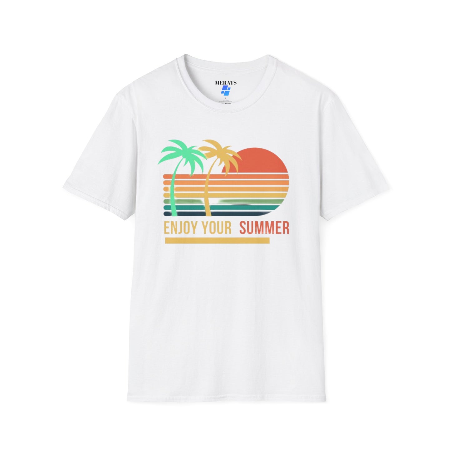 Sunset Vibes Palm T-Shirt, this tee is 100% cotton for solid colors