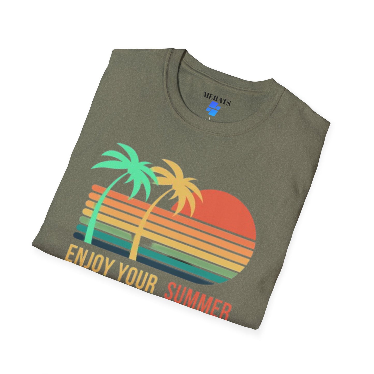 Sunset Vibes Palm T-Shirt, this tee is 100% cotton for solid colors