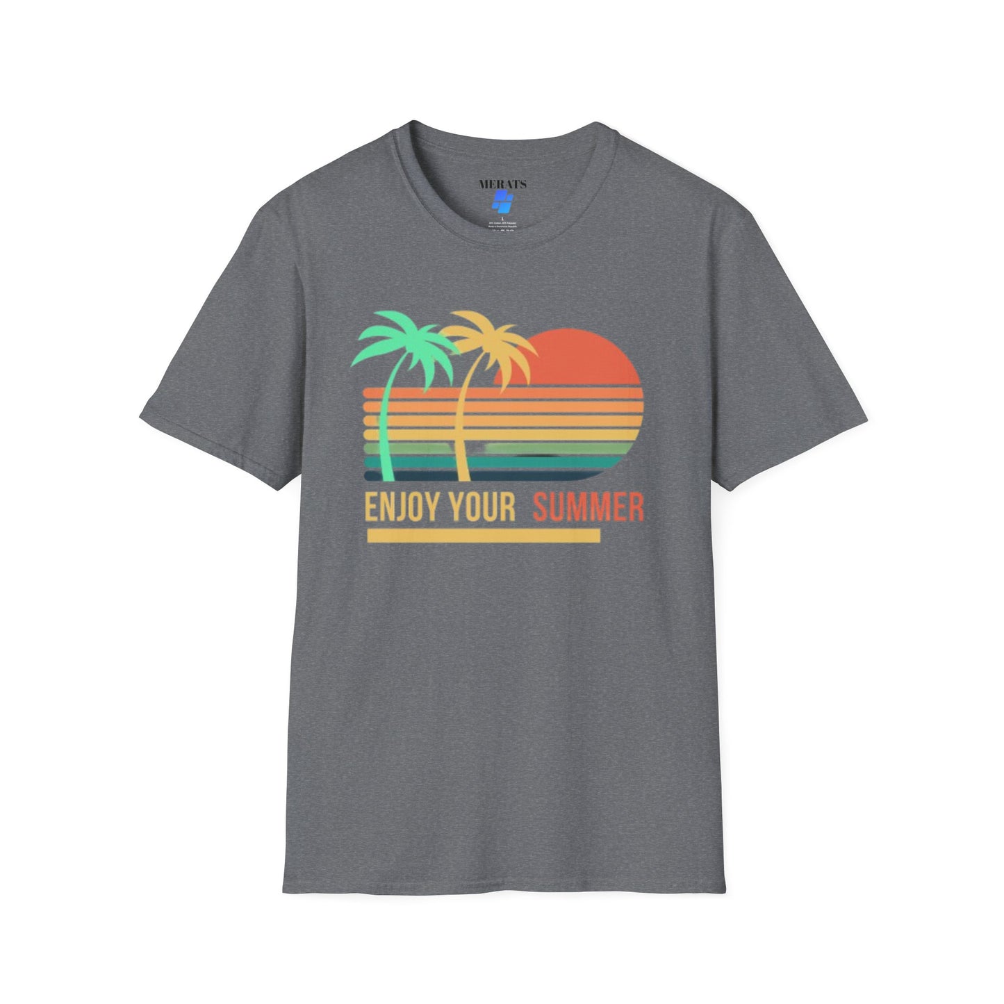 Sunset Vibes Palm T-Shirt, this tee is 100% cotton for solid colors