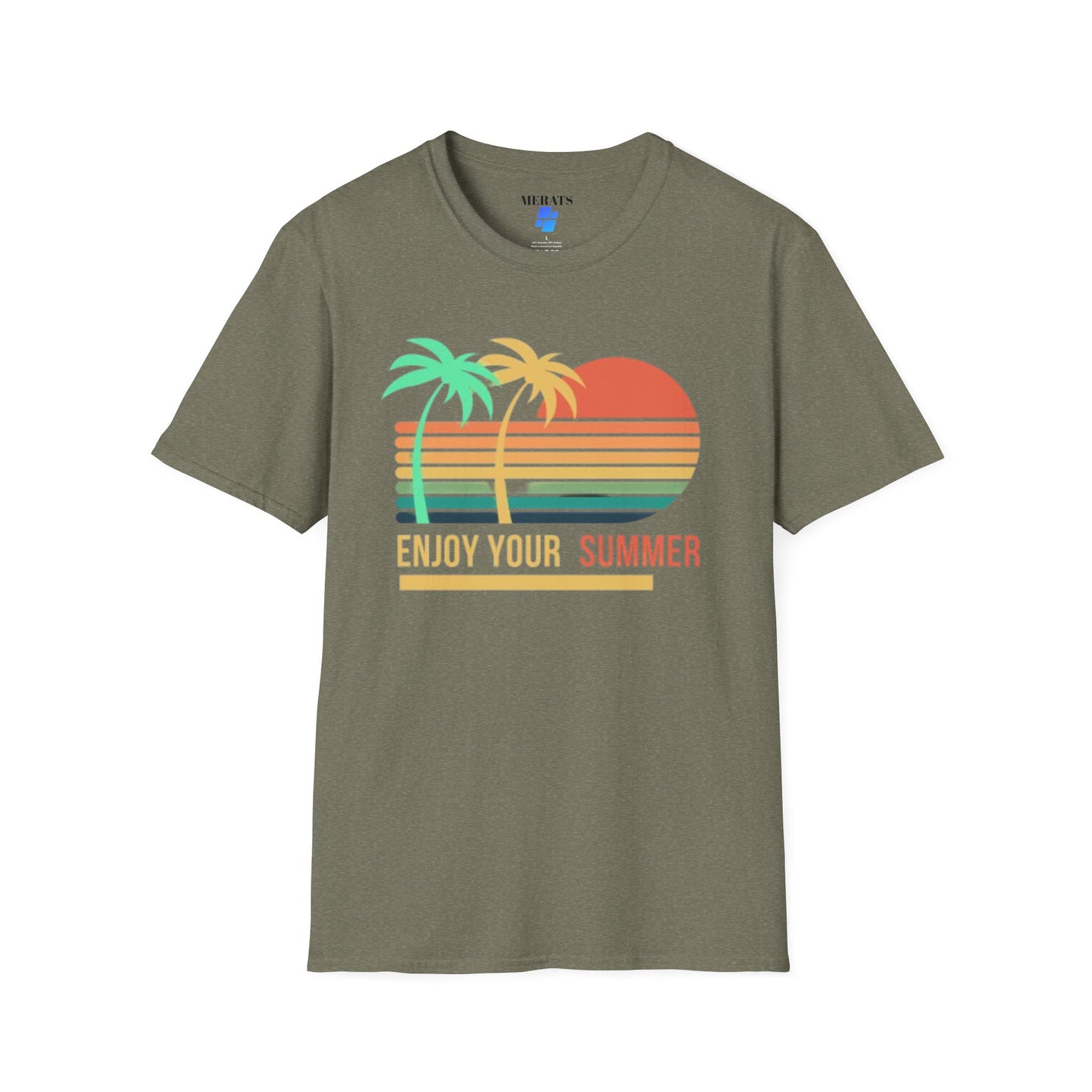 Sunset Vibes Palm T-Shirt, this tee is 100% cotton for solid colors