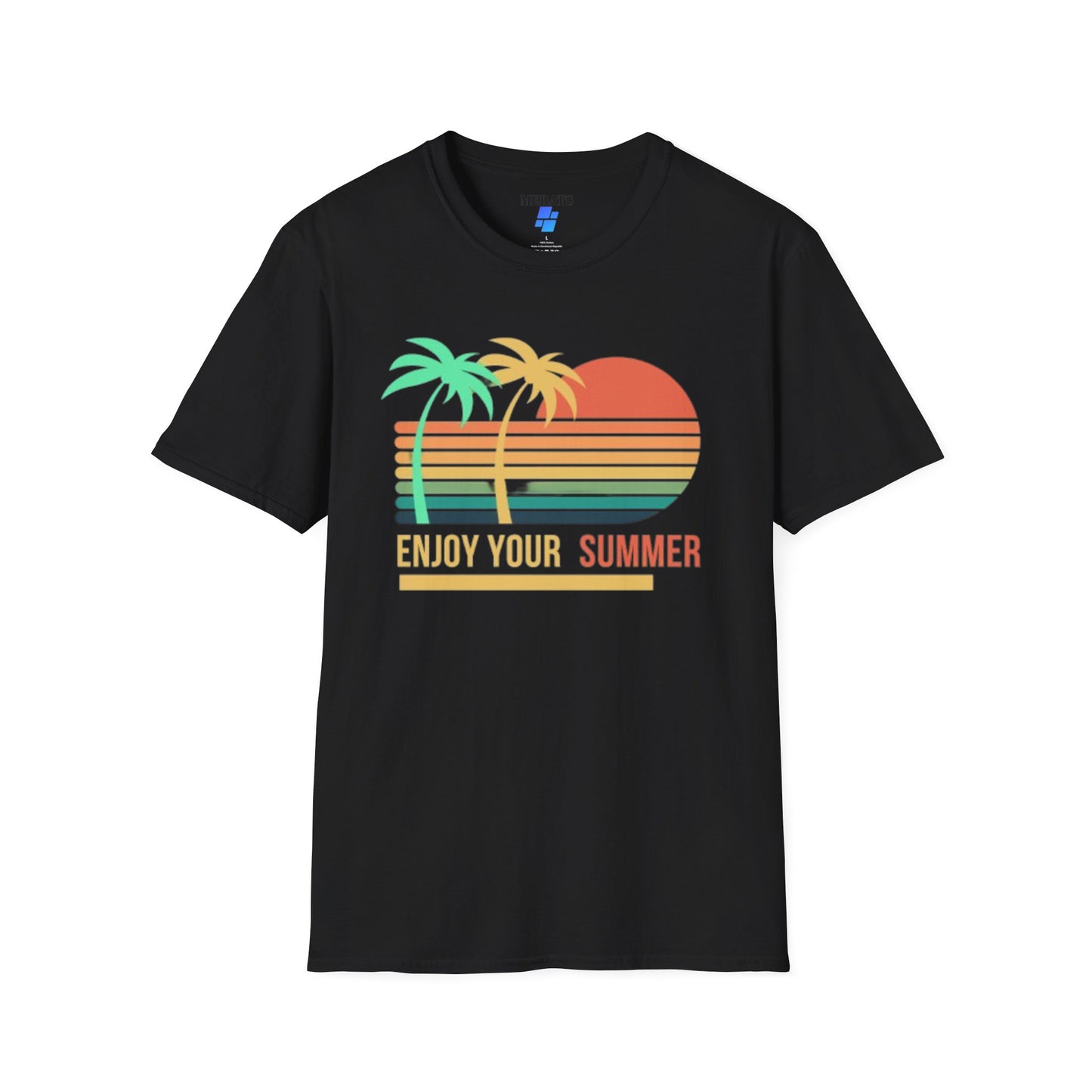 Sunset Vibes Palm T-Shirt, this tee is 100% cotton for solid colors